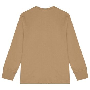 Boys Beige Logo Polo Bear Long Sleeve Top