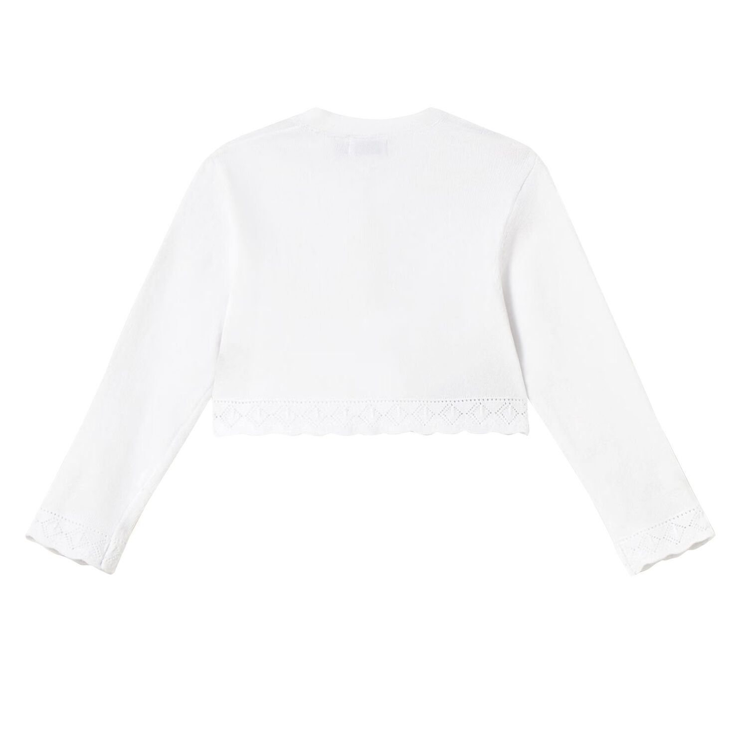 Younger Girls White Cardigan, 2, hi-res