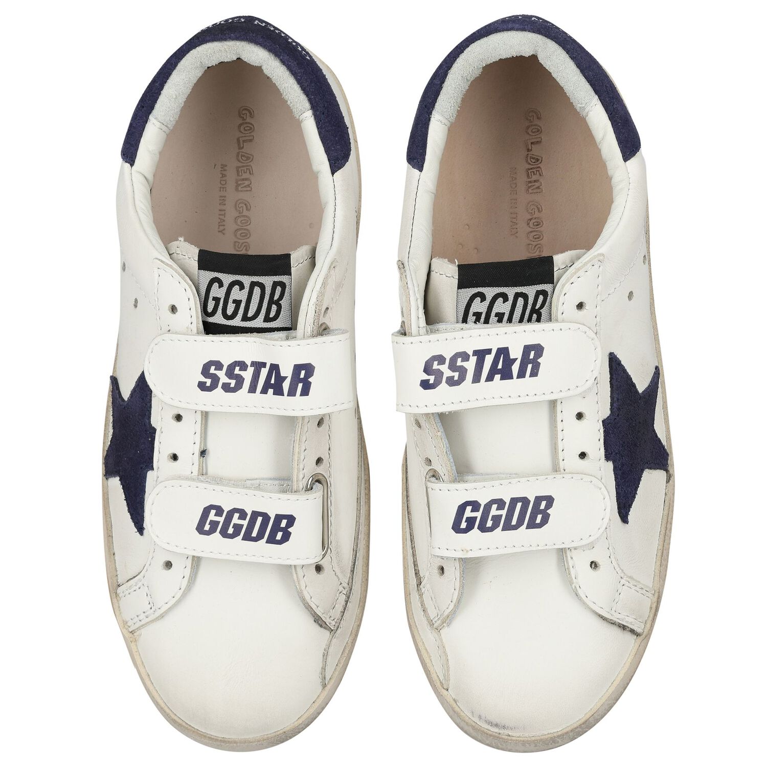 Ivory & Navy Blue Logo Trainers, 1, hi-res image number null