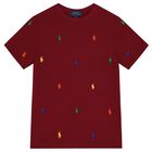 Boys Burgundy Logo T-Shirt, 1, hi-res
