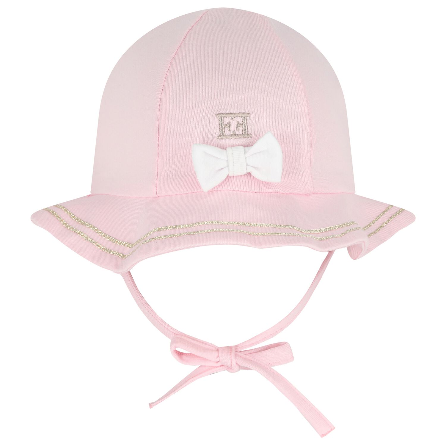 Baby Girls Pink Logo Bow Hat, 1, hi-res