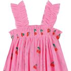 Girls Pink Tulle Cherry Dress, 1, hi-res