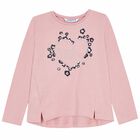 Girls Pink Heart Long Sleeve Top, 3, hi-res