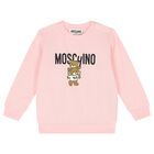 Younger Girls Pink Teddy Bear Logo Sweatshirt, 5, hi-res