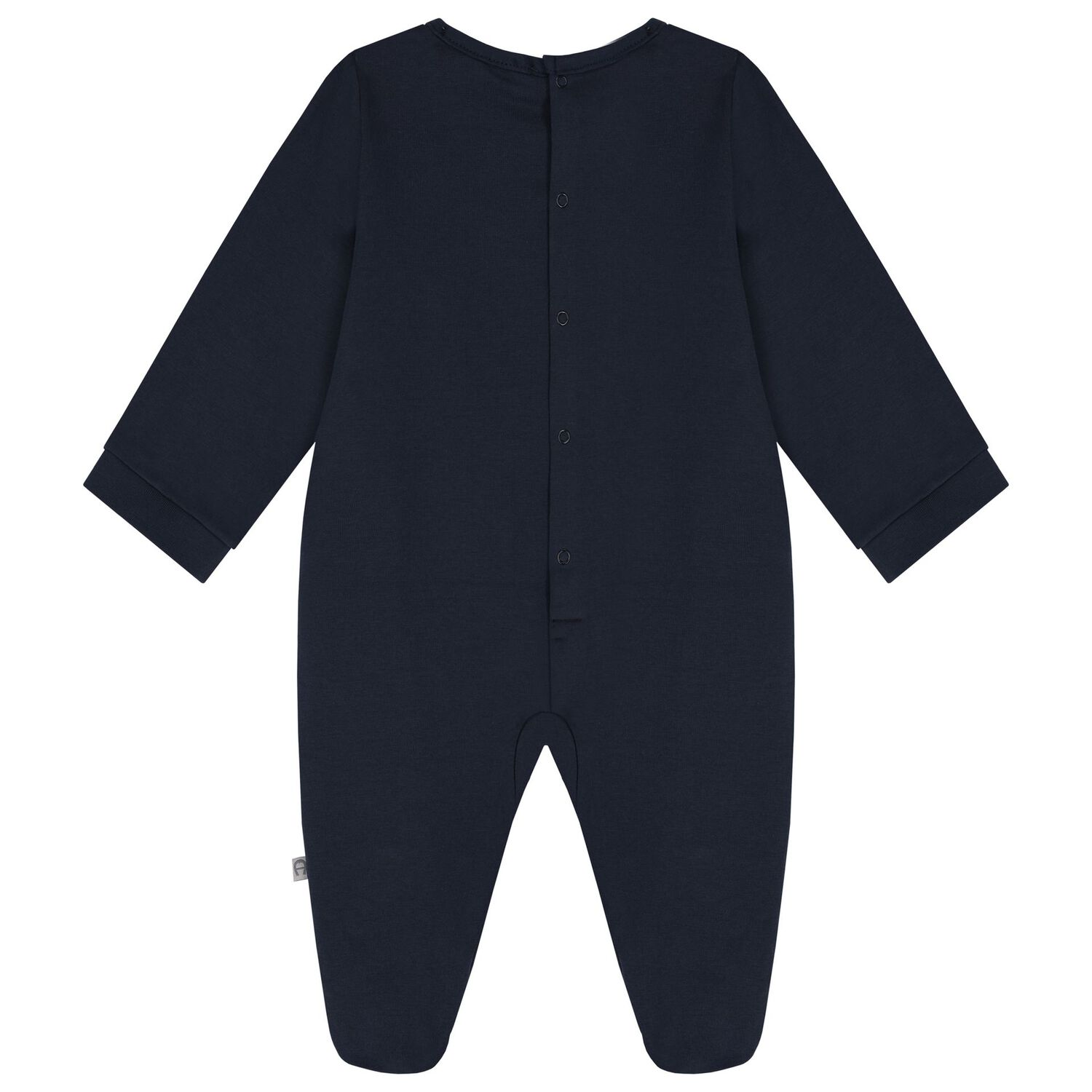 Baby Boys Navy Blue Logo Babygrow, 3, hi-res