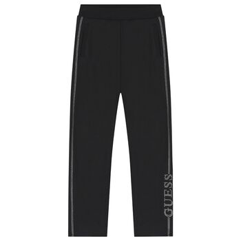 Girls Black Logo Trousers