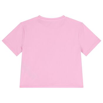 Girls Pink Cherry Logo T-Shirt