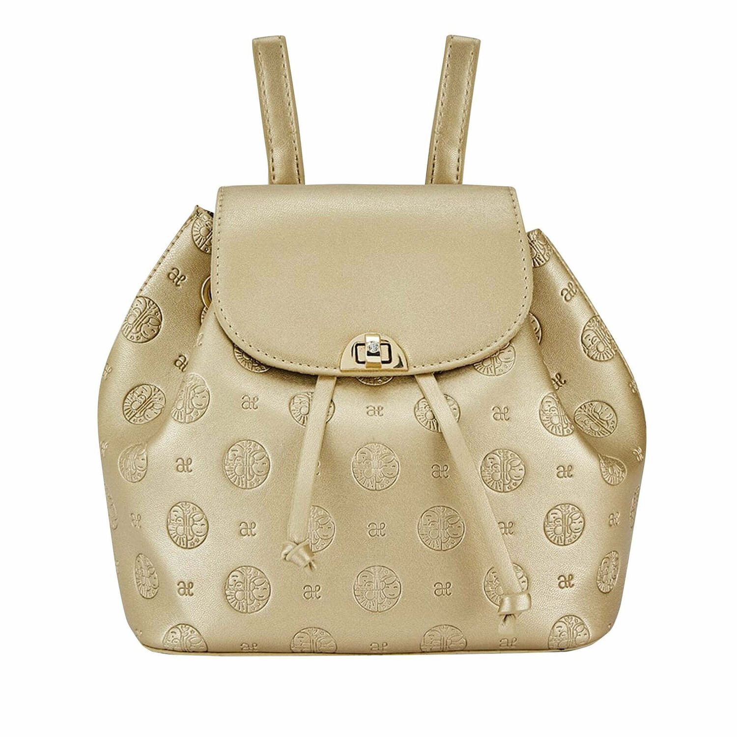 Girls Gold Logo Backpack, 1, hi-res