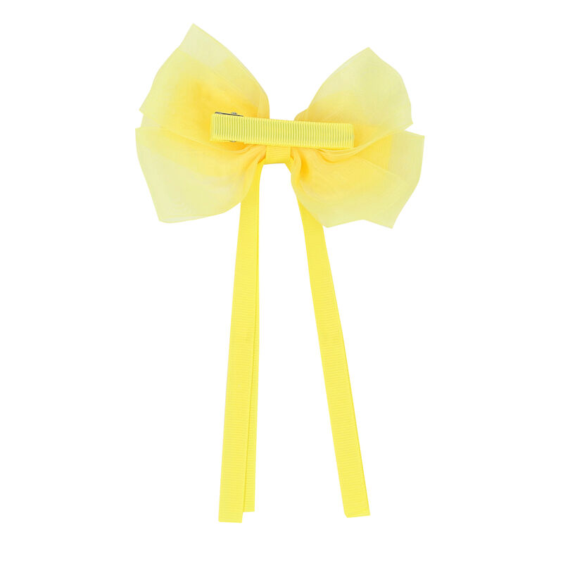 Girls Yellow Bow Hair Clip, 4, hi-res image number null