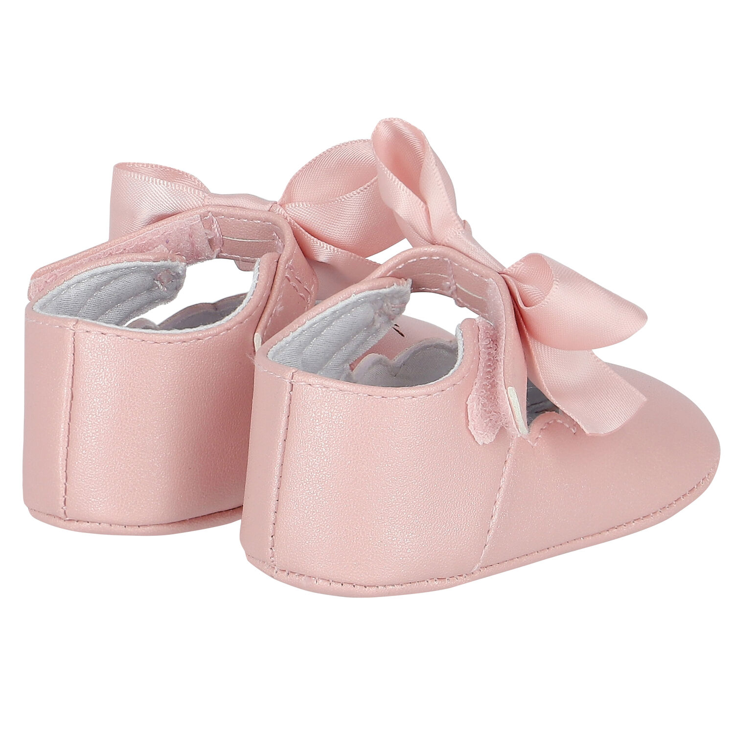 Baby Girls Pink Bow Pre Walker Shoes, 2, hi-res