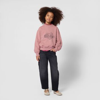 Girls Mini Me Pink Heart Logo Sweatshirt