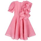 Girls Pink Ruffle Dress, 1, hi-res