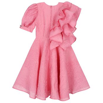 Girls Pink Ruffle Dress