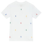 Boys White Piqu&Atilde;&copy; Logo T-Shirt, 1, hi-res