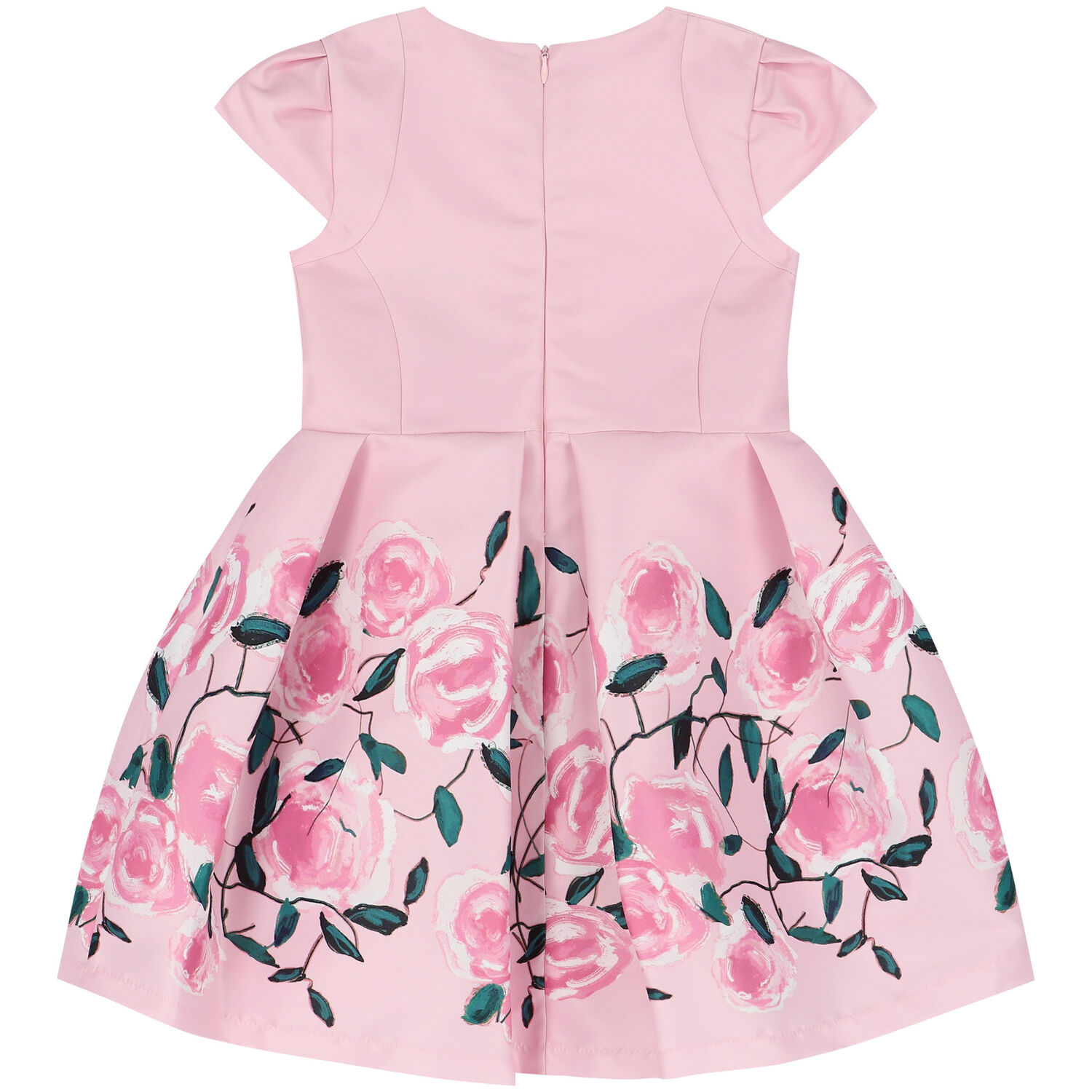 Girls Pink Floral Dress, 1, hi-res
