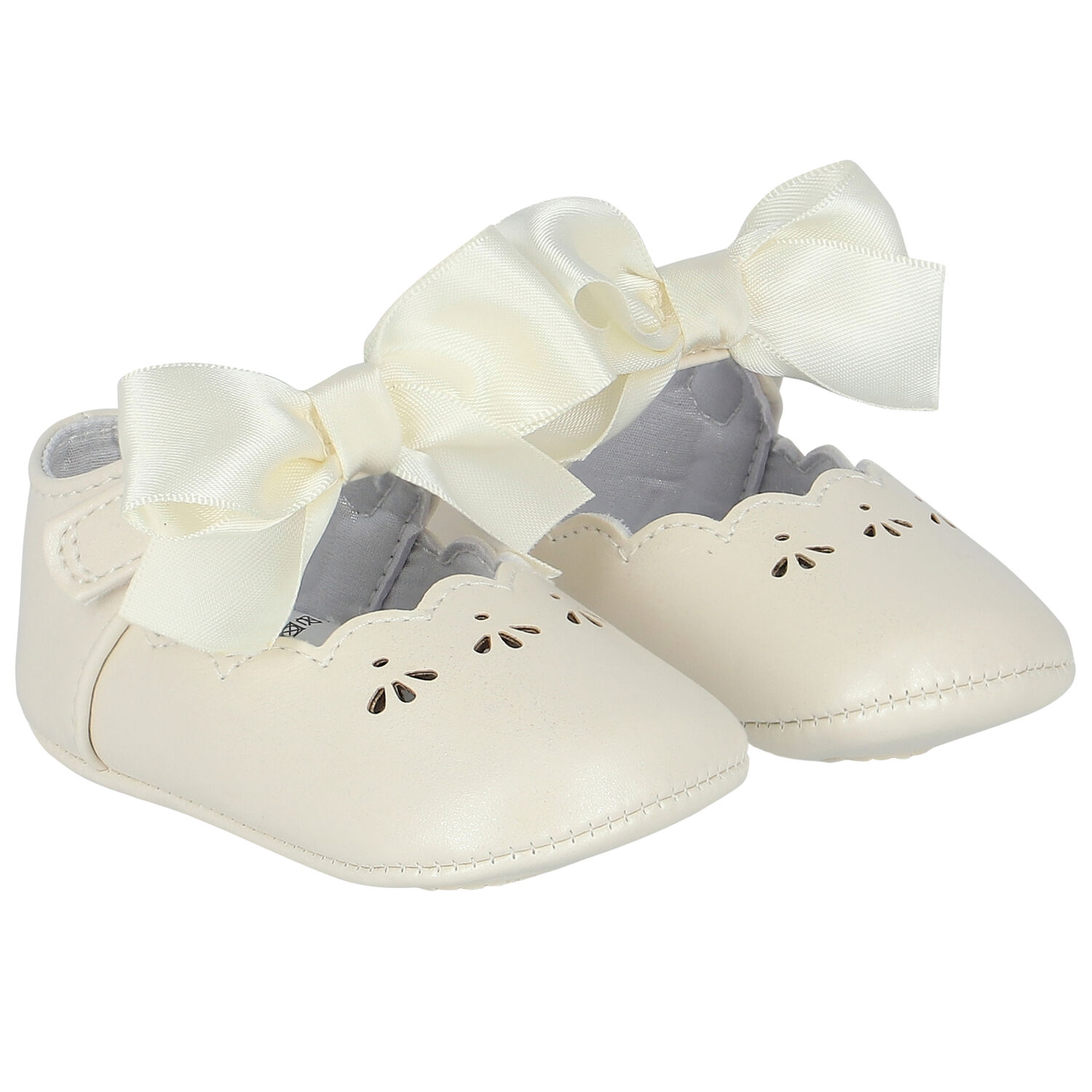 Baby Girls White Bow Pre Walker Shoes, 3, hi-res