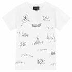 Boys White Logo T-Shirt, 1, hi-res