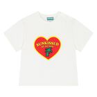 Younger Girls White & Red Logo Shorts Set, 1, hi-res