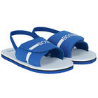 Younger Boys Blue Logo Sandals, 4, hi-res