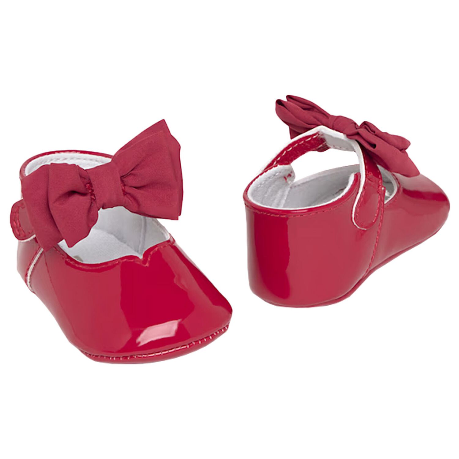 Baby Girls Red Bow Pre Walker Shoes, 2, hi-res