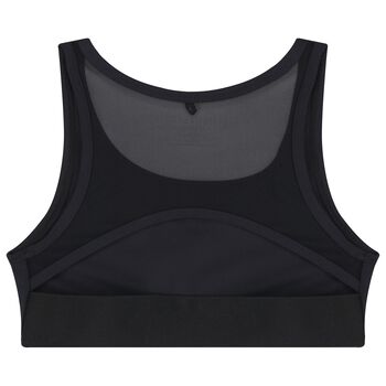 Girls Black Lips & Logo Sleeveless Top