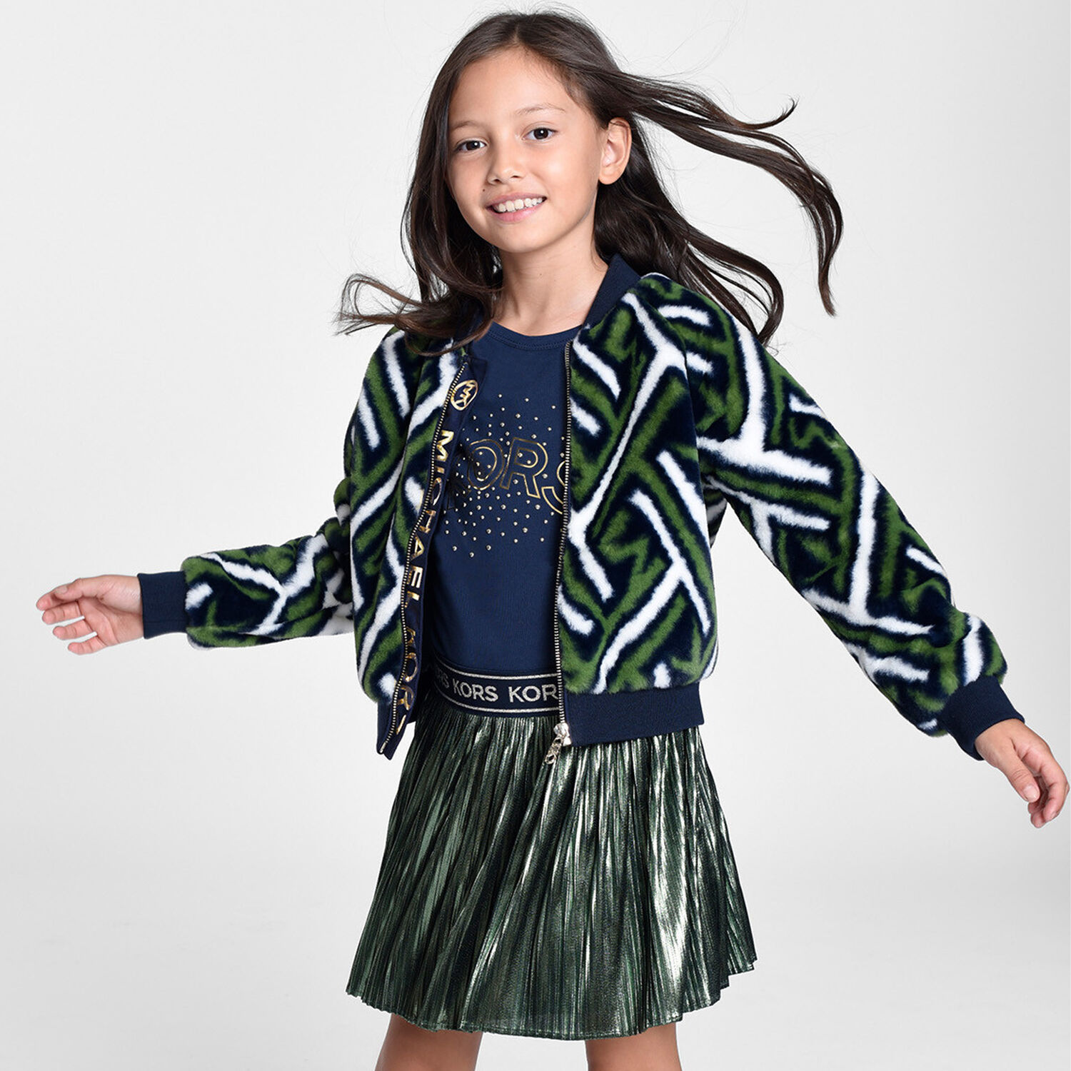 Girls Navy Blue Logo T-Shirt, 2, hi-res