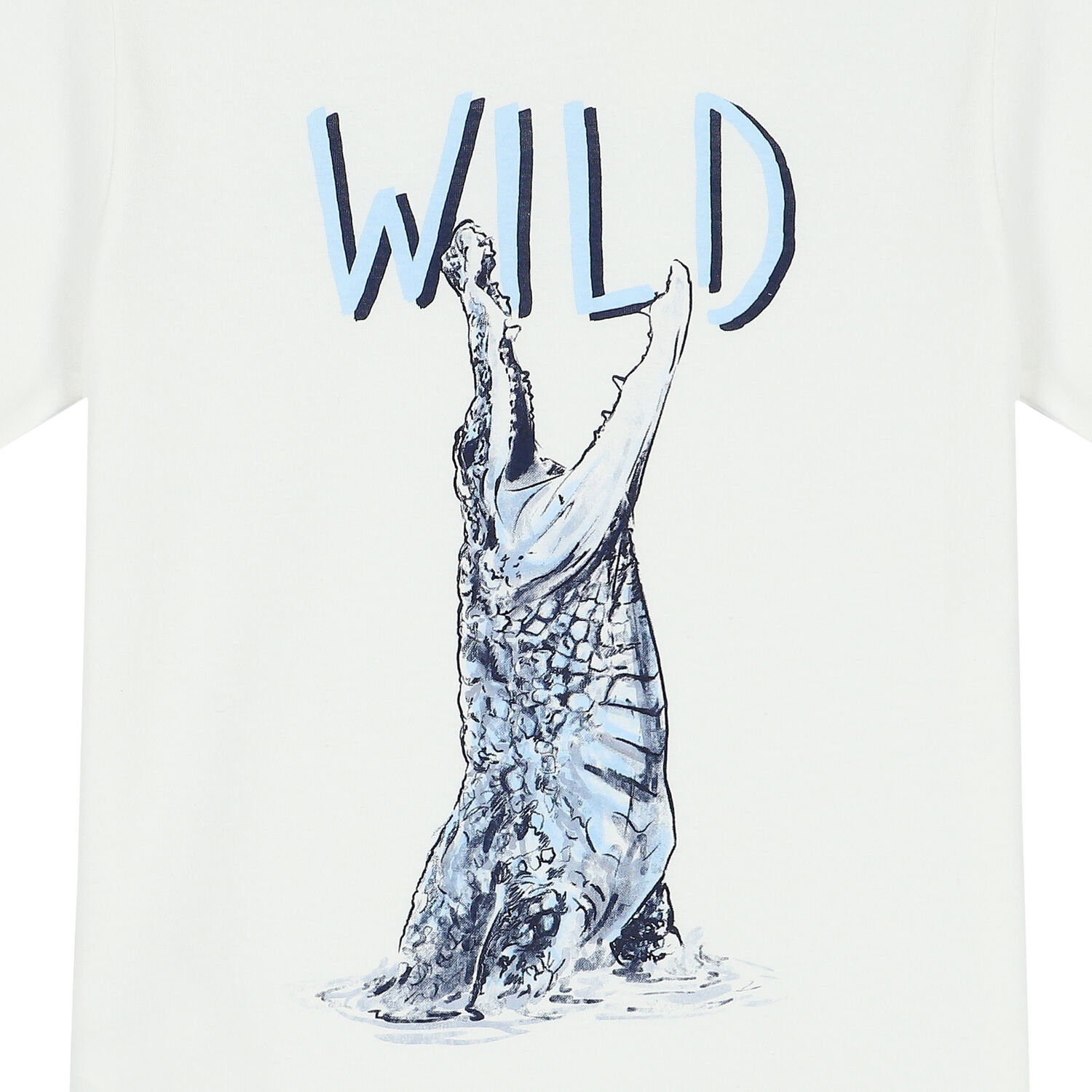 Boys Ivory & Navy Crocodile Shorts Set, 1, hi-res