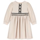 Girls Ivory Crepe Dress, 1, hi-res