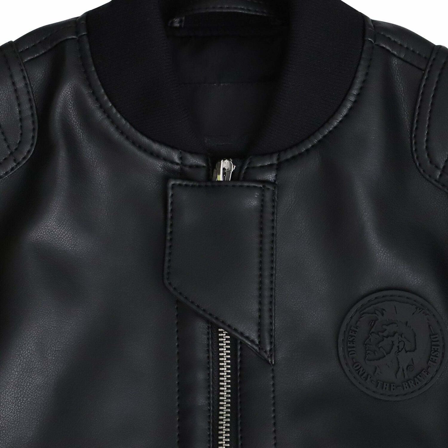 Boys Black Leather Jacket, 1, hi-res