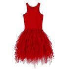 Girls Red Embellished Tulle Dress, 1, hi-res