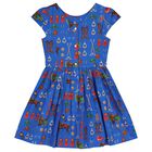 Girls Blue Logo Dress, 1, hi-res