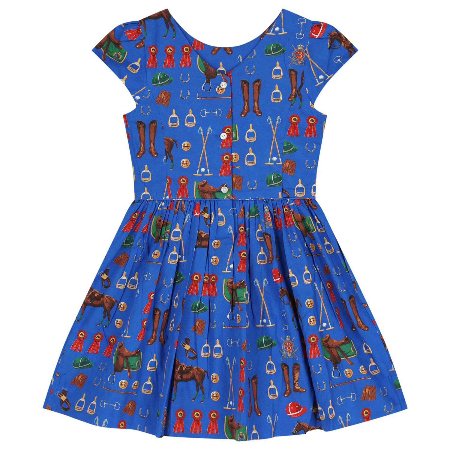 Girls Blue Logo Dress, 1, hi-res