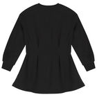 Girls Black Logo Dress, 1, hi-res