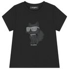 Girls Black Choupette Logo T-Shirt, 1, hi-res