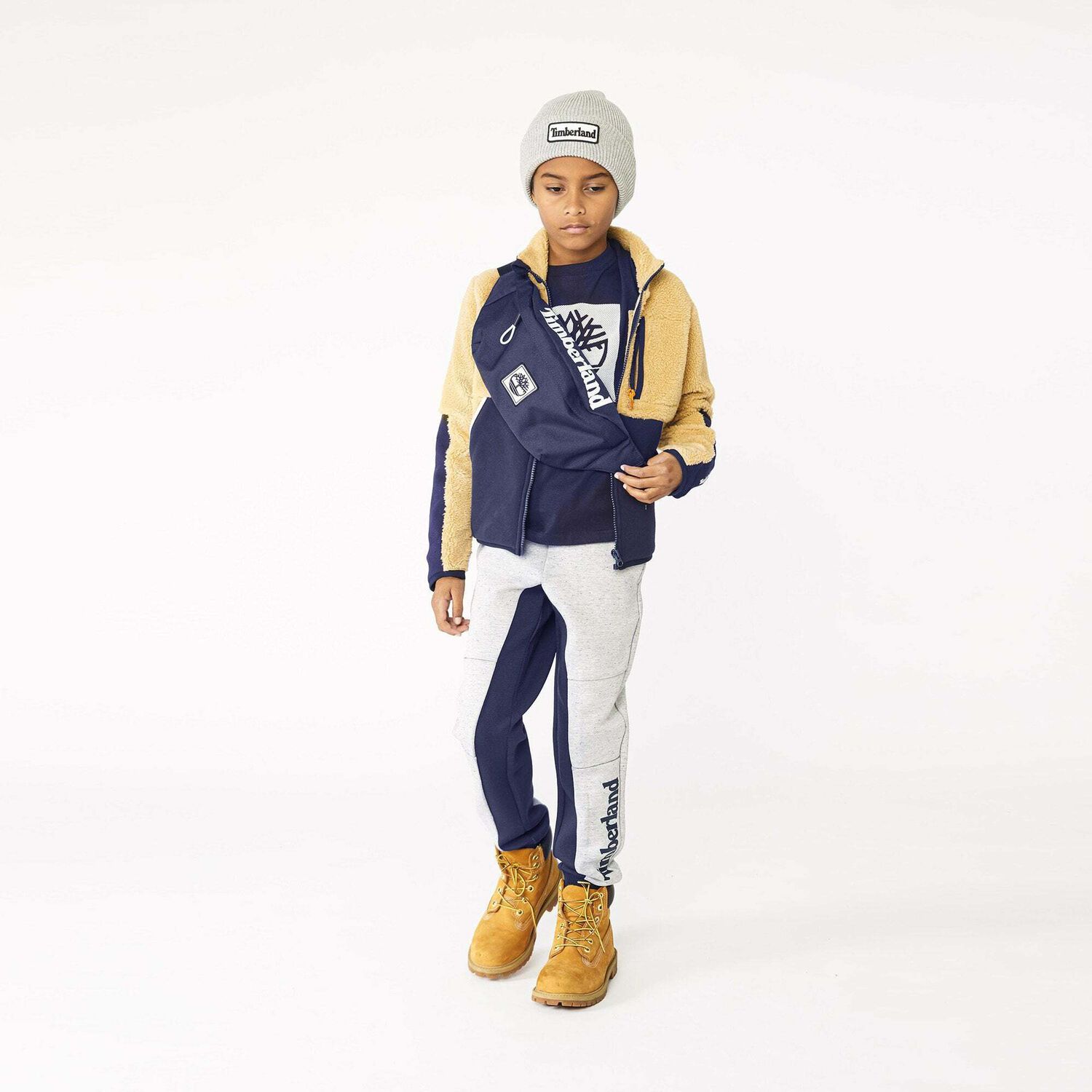 Boys Grey & Blue Joggers, 1, hi-res