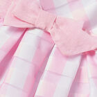 Younger Girls Pink & White Gingham Dress, 1, hi-res