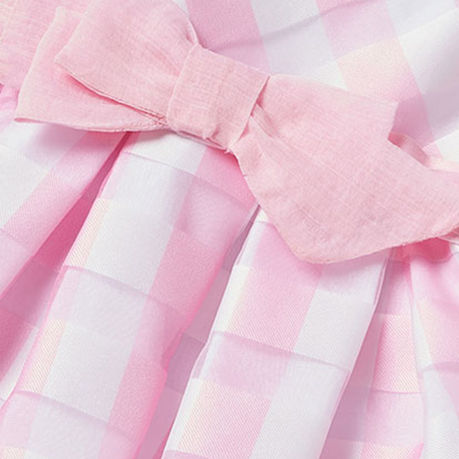 Younger Girls Pink & White Gingham Dress, 1, hi-res