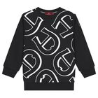 Boys Black Logo Sweatshirt, 1, hi-res