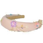 Girls Pink Floral Sequins & Beads Headband, 1, hi-res
