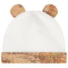 Baby Boys Ivory & Beige Geo Map Hat, 1, hi-res