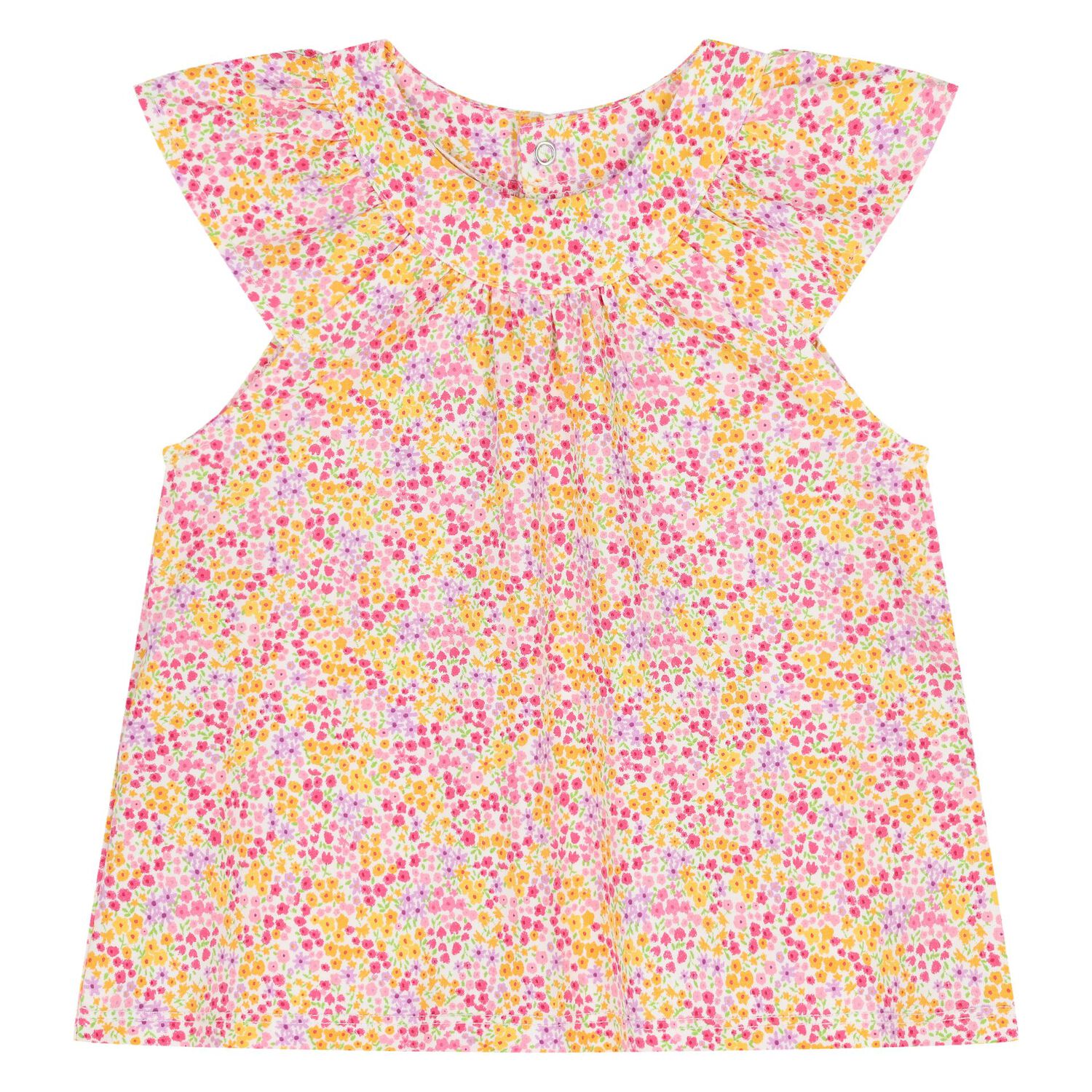 Baby Girls Yellow & Pink Floral Shorts Set ( 2-Pack ), 1, hi-res