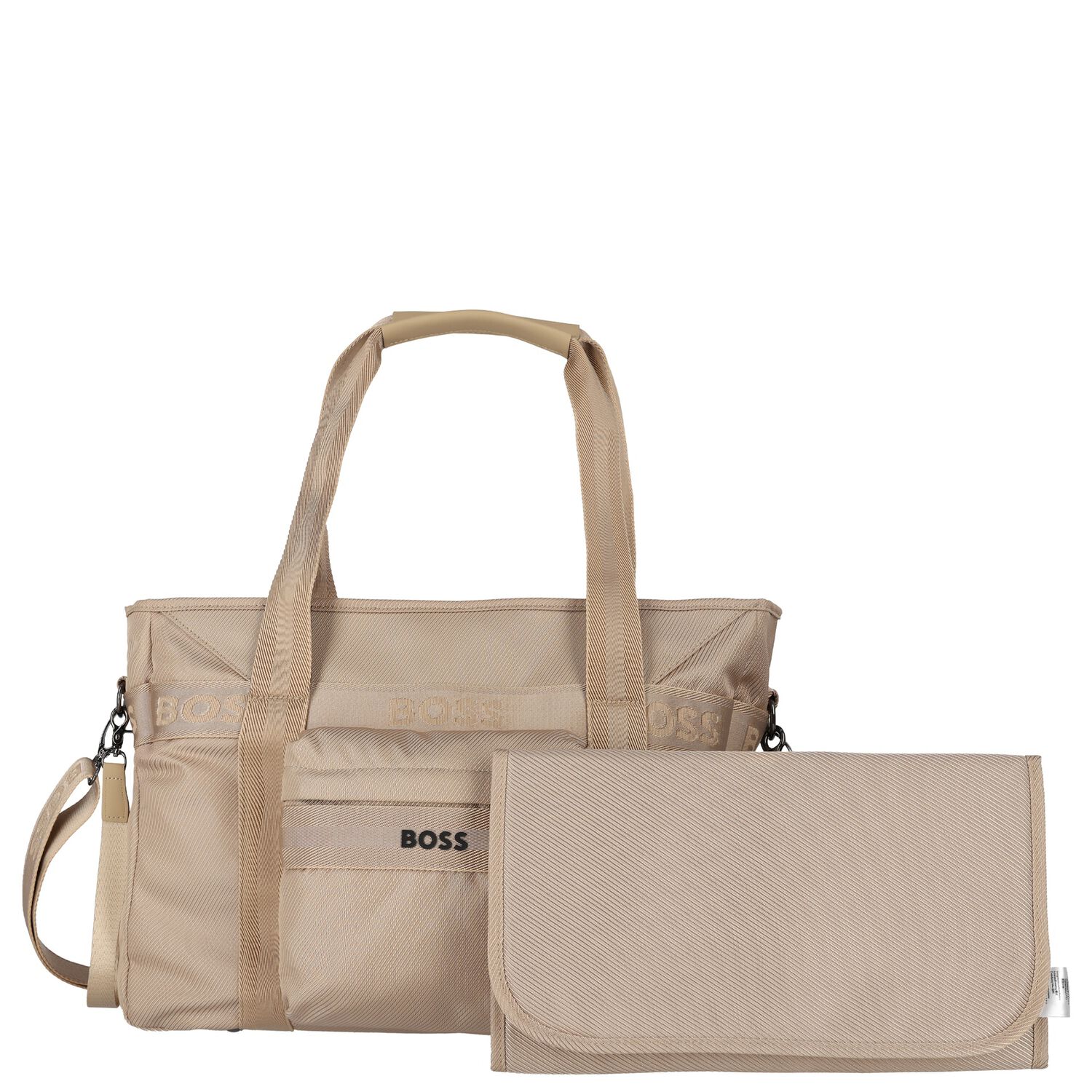 Beige Logo Baby Changing Bag, 1, hi-res