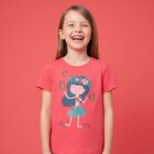 Girls Pink Dancing Lady T-Shirt, 1, hi-res
