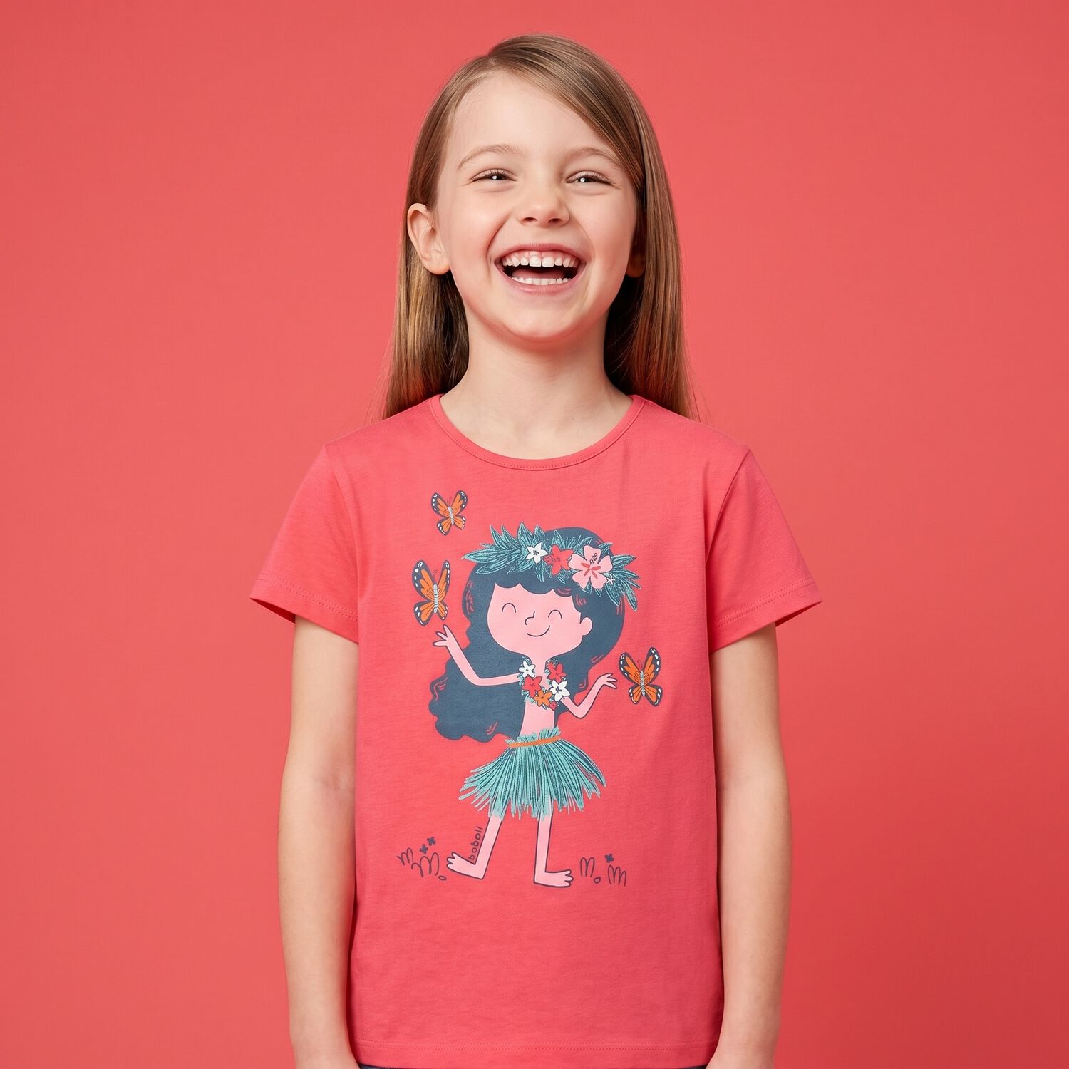 Girls Pink Dancing Lady T-Shirt, 1, hi-res