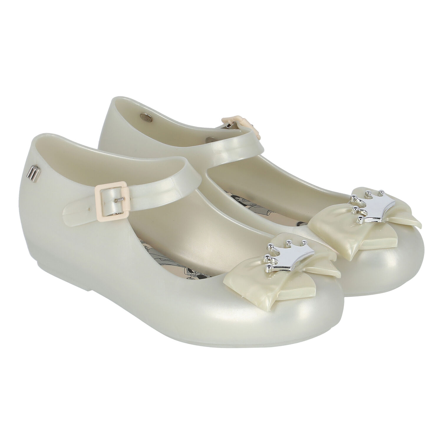 Girls Ivory Bow Jelly Shoes, 1, hi-res image number null