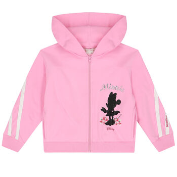 Girls Pink Disney Hooded Zip-Up Top