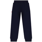 Girls Navy Blue Sequins Joggers, 1, hi-res