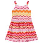 Girls Pink & Orange Zigzag Knitted Dress, 1, hi-res