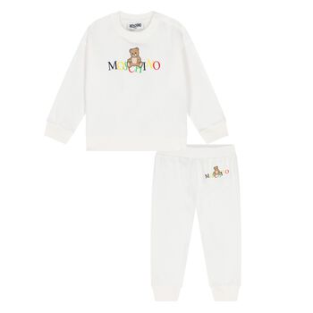 Younger Ivory Teddy Bear Logo Tracksuit