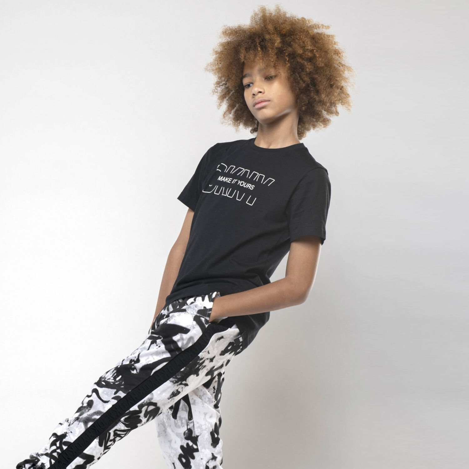 Boys Black Logo T-Shirt, 1, hi-res